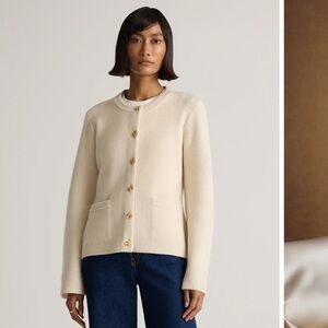 Mongolian Cashmere Structured Cardigan